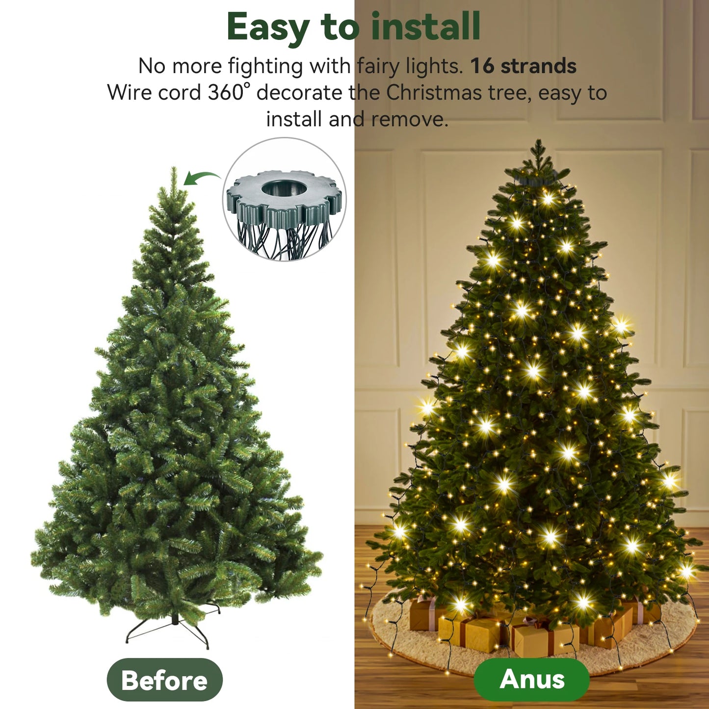 LED Kerstlichtjes Snoer met 8 Verlichtingsmodi β Sfeerverlichting voor Kerst en Feestdagen β Binnen- en Buitendecoratie β 400 LED's