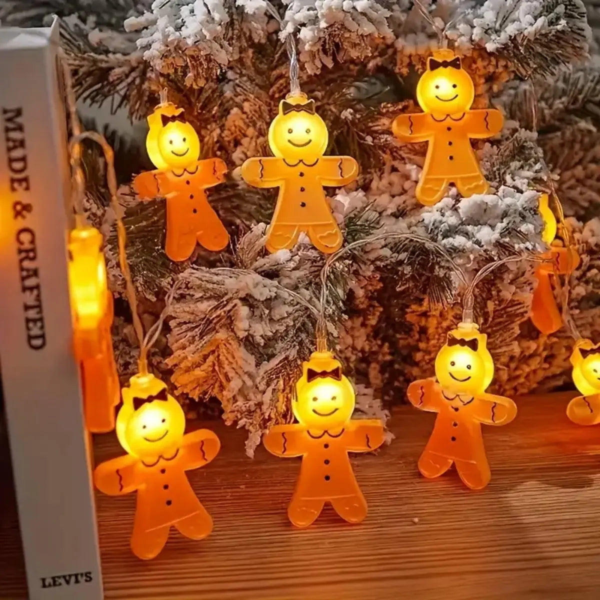 Peperkoek Kerstverlichting - Op Batterijen Werkende Schattige Peperkoek Mannen en Vrouwen Slinger Lamp