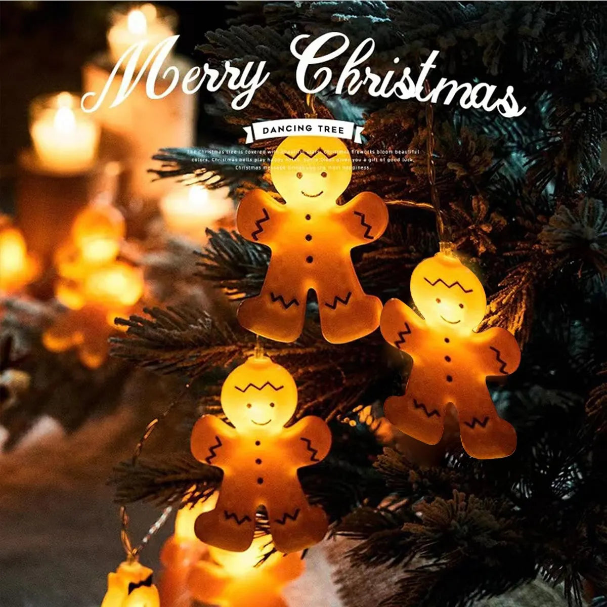 Peperkoek Kerstverlichting - Op Batterijen Werkende Schattige Peperkoek Mannen en Vrouwen Slinger Lamp