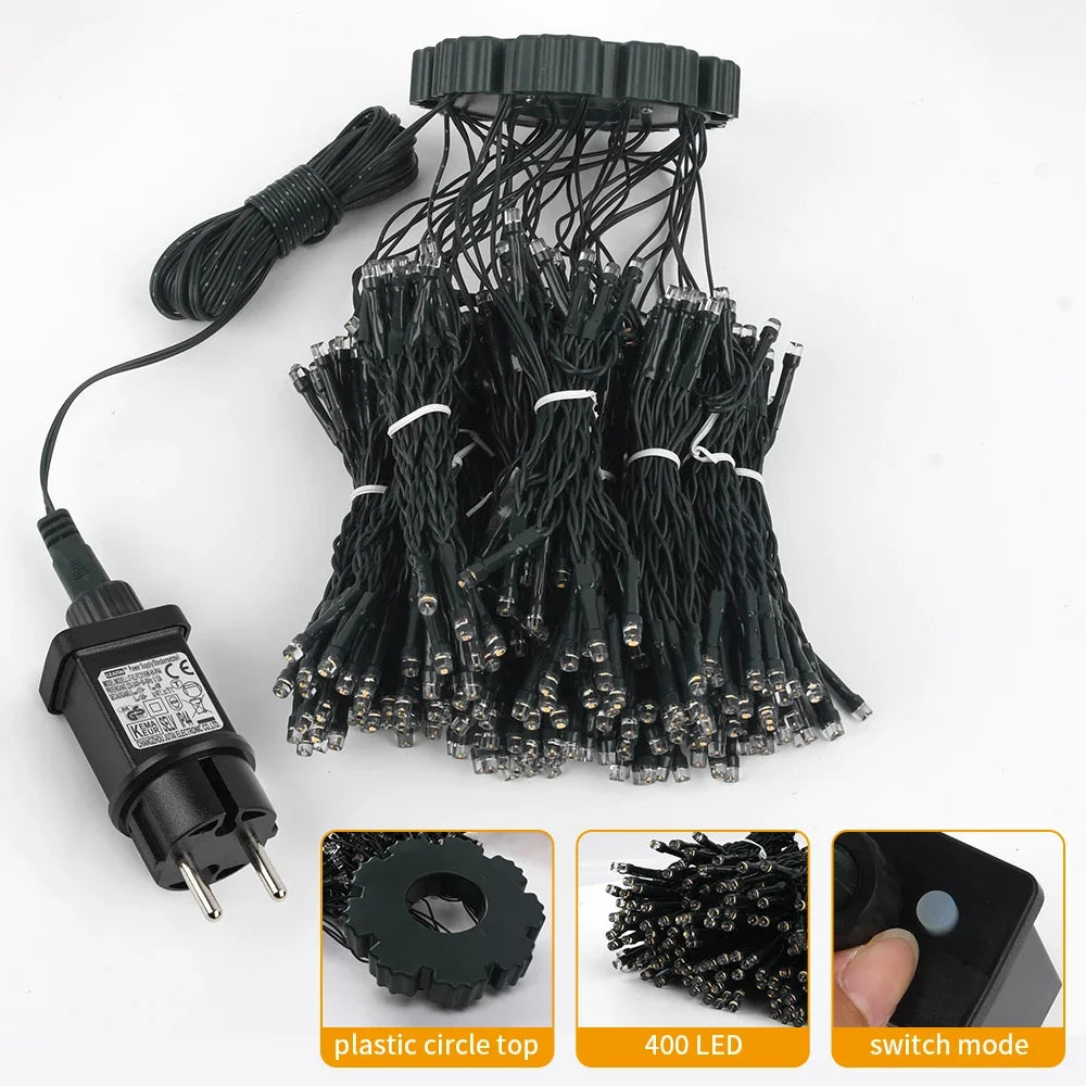 LED Kerstlichtjes Snoer met 8 Verlichtingsmodi β Sfeerverlichting voor Kerst en Feestdagen β Binnen- en Buitendecoratie β 400 LED's