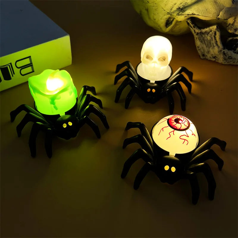 Halloween Decoratie LED Kaarslicht - Variaties: Spin met Oog, Skelet en Kaars