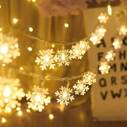 Kerst Fairy Light Sneeuwvlok LED Snoer Licht Slinger Decoratie