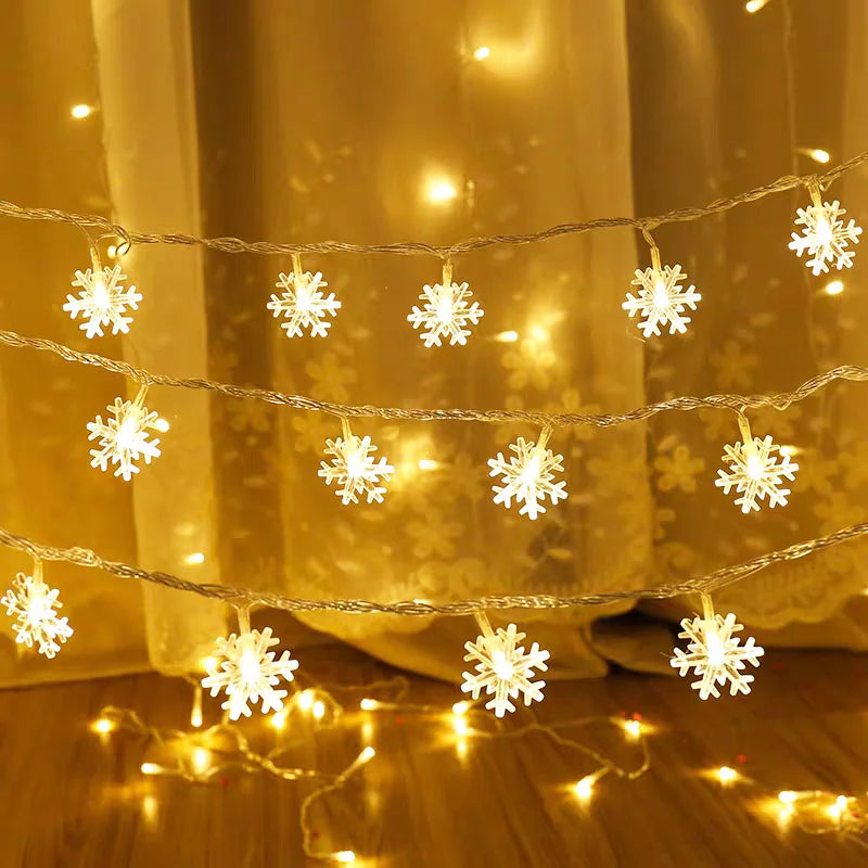 Kerst Fairy Light Sneeuwvlok LED Snoer Licht Slinger Decoratie