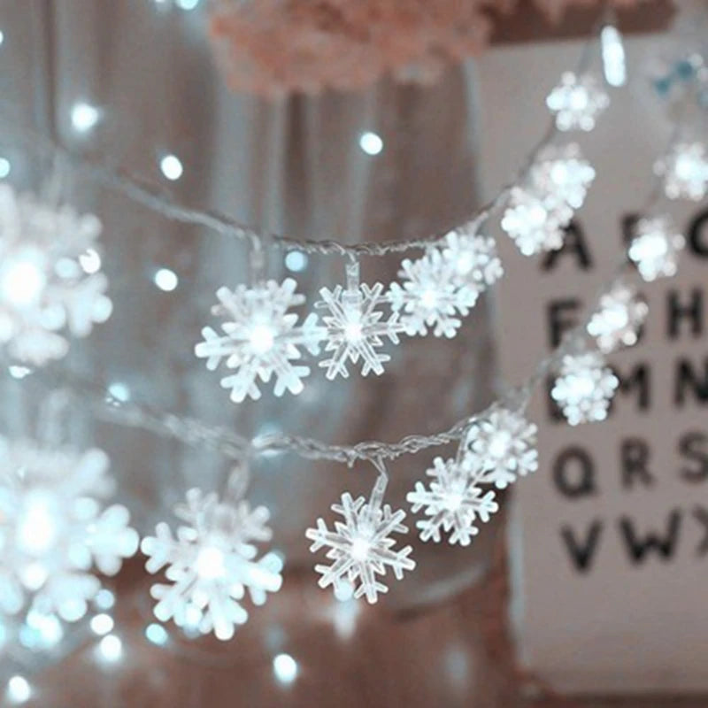 Kerst Fairy Light Sneeuwvlok LED Snoer Licht Slinger Decoratie